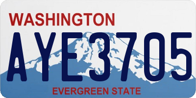 WA license plate AYE3705