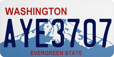 WA license plate AYE3707
