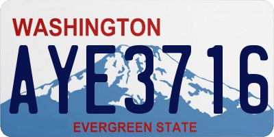 WA license plate AYE3716
