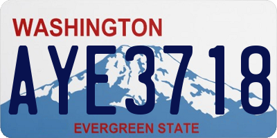 WA license plate AYE3718