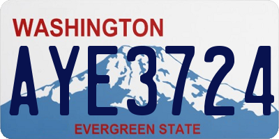 WA license plate AYE3724