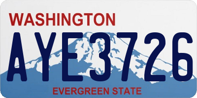 WA license plate AYE3726