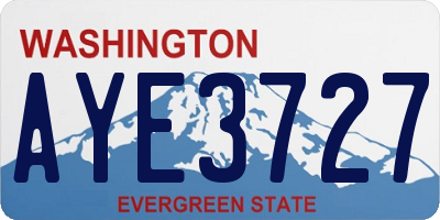 WA license plate AYE3727