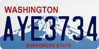 WA license plate AYE3734