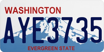 WA license plate AYE3735