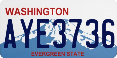 WA license plate AYE3736