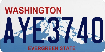 WA license plate AYE3740