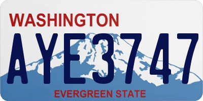 WA license plate AYE3747