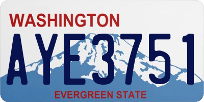 WA license plate AYE3751