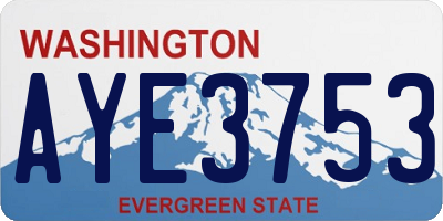 WA license plate AYE3753