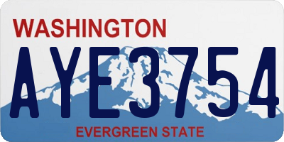 WA license plate AYE3754