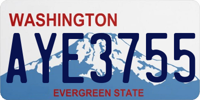 WA license plate AYE3755
