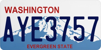 WA license plate AYE3757