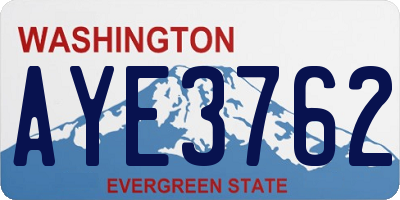 WA license plate AYE3762