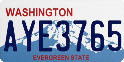WA license plate AYE3765