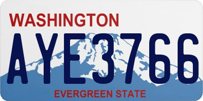 WA license plate AYE3766