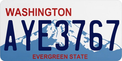 WA license plate AYE3767