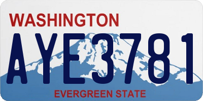 WA license plate AYE3781