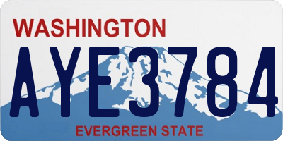 WA license plate AYE3784