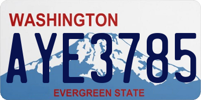 WA license plate AYE3785