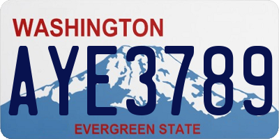 WA license plate AYE3789