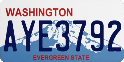 WA license plate AYE3792