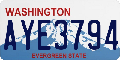 WA license plate AYE3794