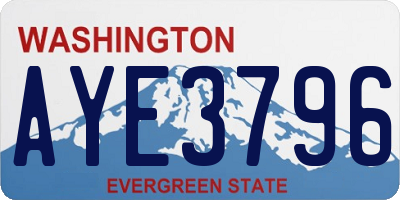WA license plate AYE3796