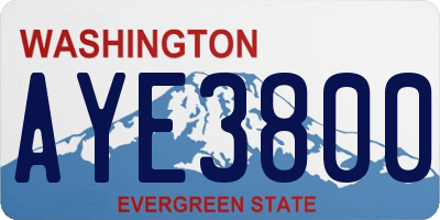 WA license plate AYE3800