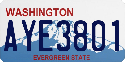 WA license plate AYE3801
