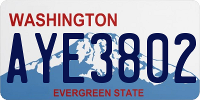 WA license plate AYE3802