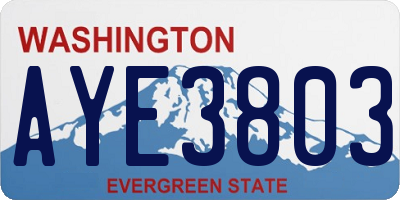 WA license plate AYE3803
