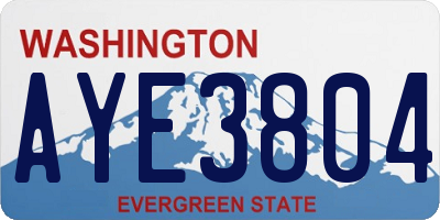 WA license plate AYE3804