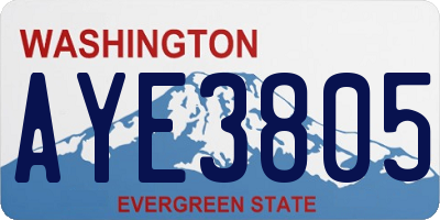 WA license plate AYE3805