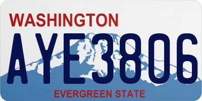WA license plate AYE3806