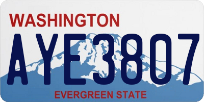 WA license plate AYE3807