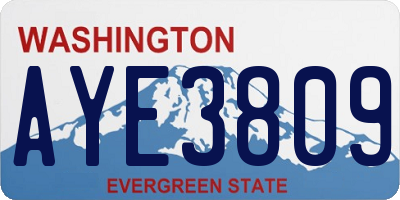 WA license plate AYE3809