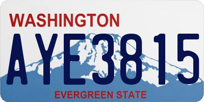 WA license plate AYE3815