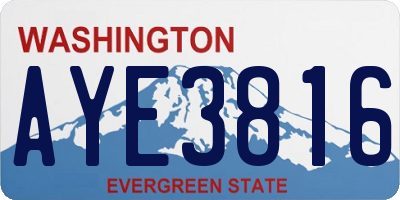 WA license plate AYE3816
