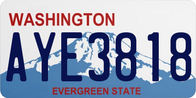 WA license plate AYE3818