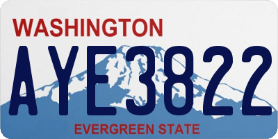 WA license plate AYE3822
