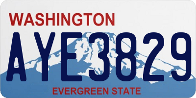 WA license plate AYE3829