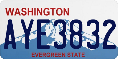 WA license plate AYE3832