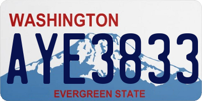 WA license plate AYE3833