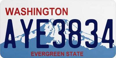 WA license plate AYE3834