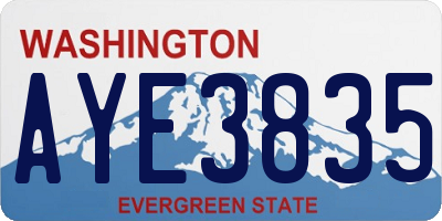 WA license plate AYE3835