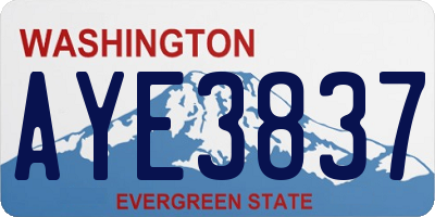 WA license plate AYE3837