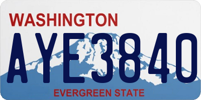 WA license plate AYE3840