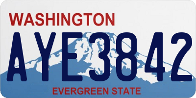 WA license plate AYE3842