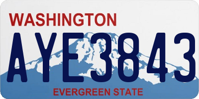 WA license plate AYE3843